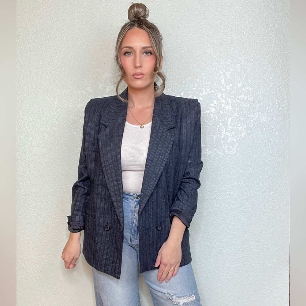 Peabody Vintage Wool Blend Navy Blazer 9/10 - Picture 1 of 1